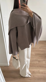 SARA SCARF JACKET TAUPE