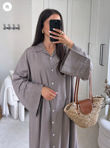 OVERSIZED BASIC DRESS TAUPE