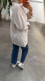 Wrap detail blouse beige