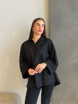 Oversized long blouse black