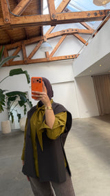 MILA TIE BLOUSE OLIVE