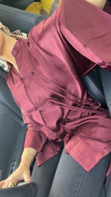 ORIENTAL SATIN BLOUSE- BURGUNDY