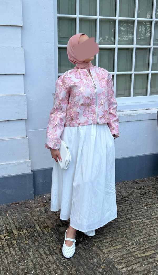 FLORA JACQUARD VEST PINK