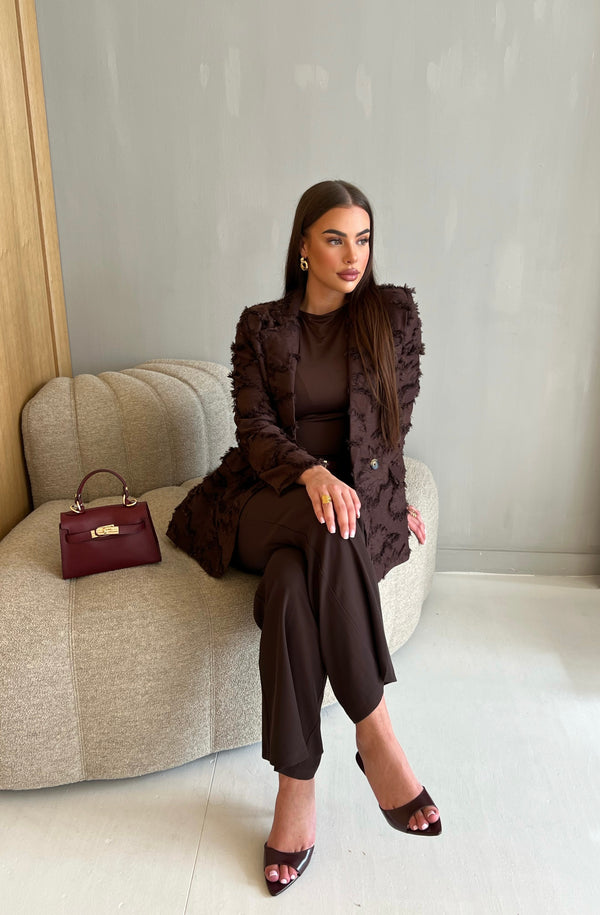 HANORA LUXURY BLAZER BROWN