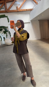 MILA TIE BLOUSE OLIVE