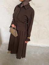 SKIRT & FITTED TOP SET CHOCO