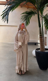RUFFLE DRESS BEIGE