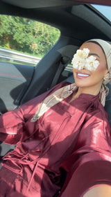 ORIENTAL SATIN BLOUSE- BURGUNDY