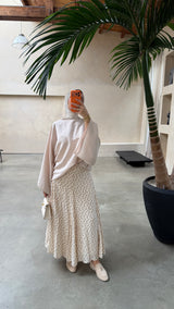 POLKA DOT SKIRT BEIGE