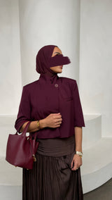 CROPPED BLAZER BURGUNDY