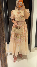 NOUR SHORT SLEEVE FLOWER DRESS
