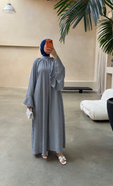 CHECKED DRESS BLUE