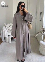 OVERSIZED BASIC DRESS TAUPE