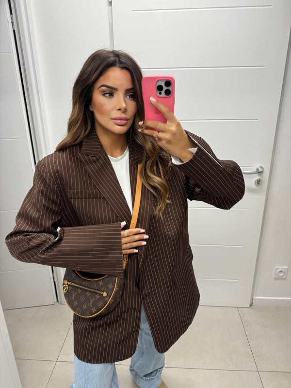 SALY EXTRA OVERSIZED BLAZER BROWN