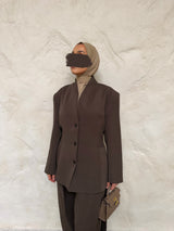 TAILORED BLAZER WARM BROWN