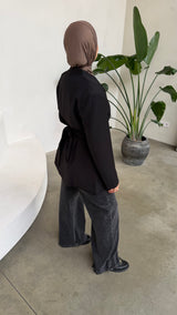 WIDE LEG JEANS BLACK