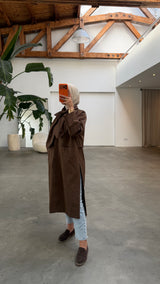 SCARF TRENCHCOAT BROWN