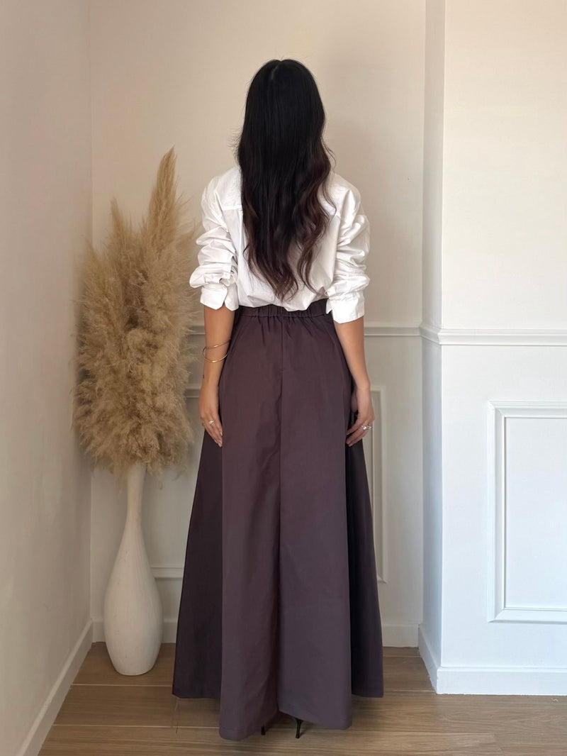 DELINA SKIRT MAHOGANY BROWN