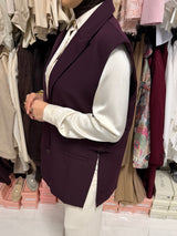 OVERSIZED GILET BORDEAUX