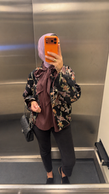 Flora Jacquard Jacket- Black
