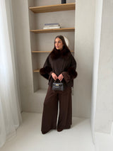 HANORA PONCHO COAT BROWN