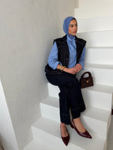 JEANS GILET DARK BLUE