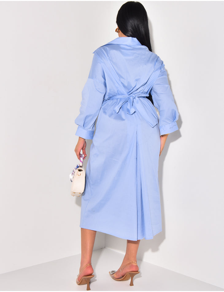 BASIC LONG BLOUSEDRESS BABY BLUE