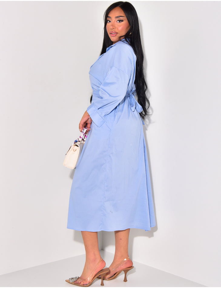 BASIC LONG BLOUSEDRESS BABY BLUE