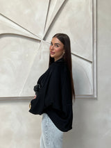RIMA ZIPPER TOP BLACK