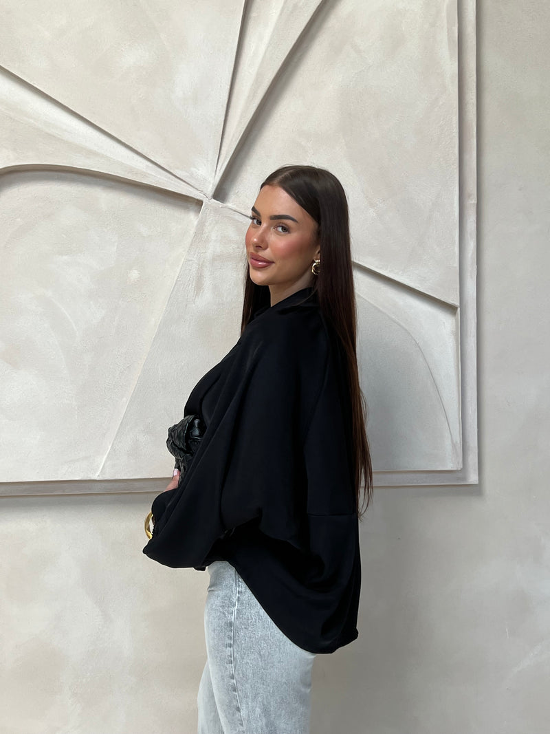 RIMA ZIPPER TOP BLACK
