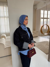 JEANS VEST DARK BLUE