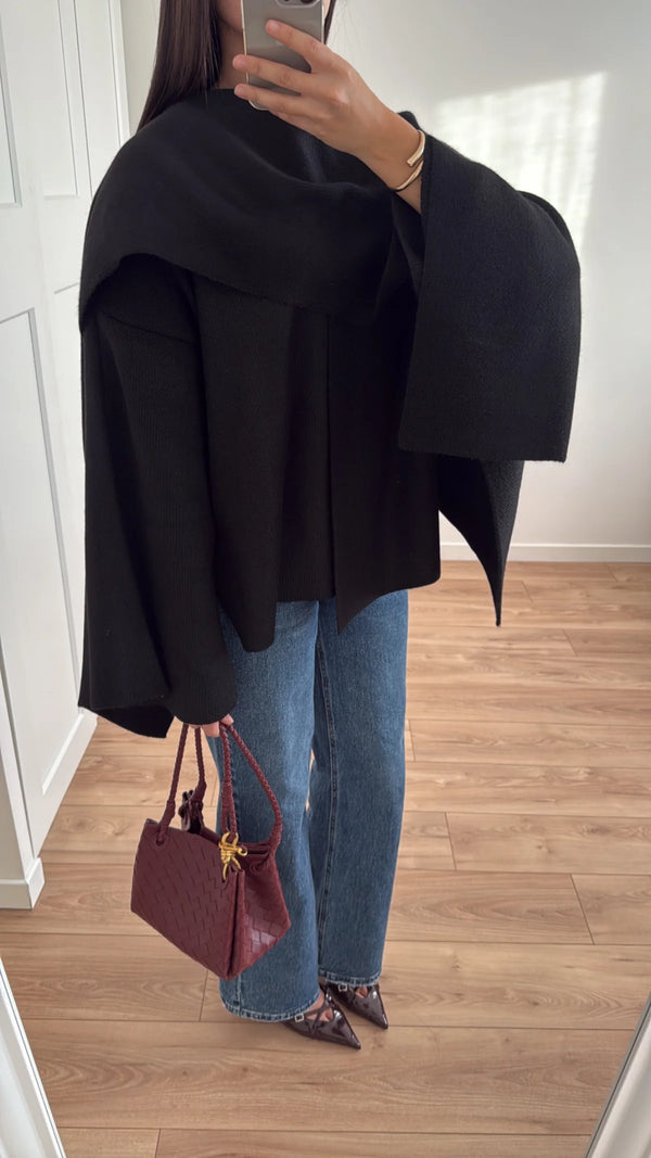 SARA SCARF JACKET BLACK