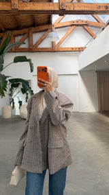 BOYFRIEND OVERSIZED BLAZER PINK/BLUE