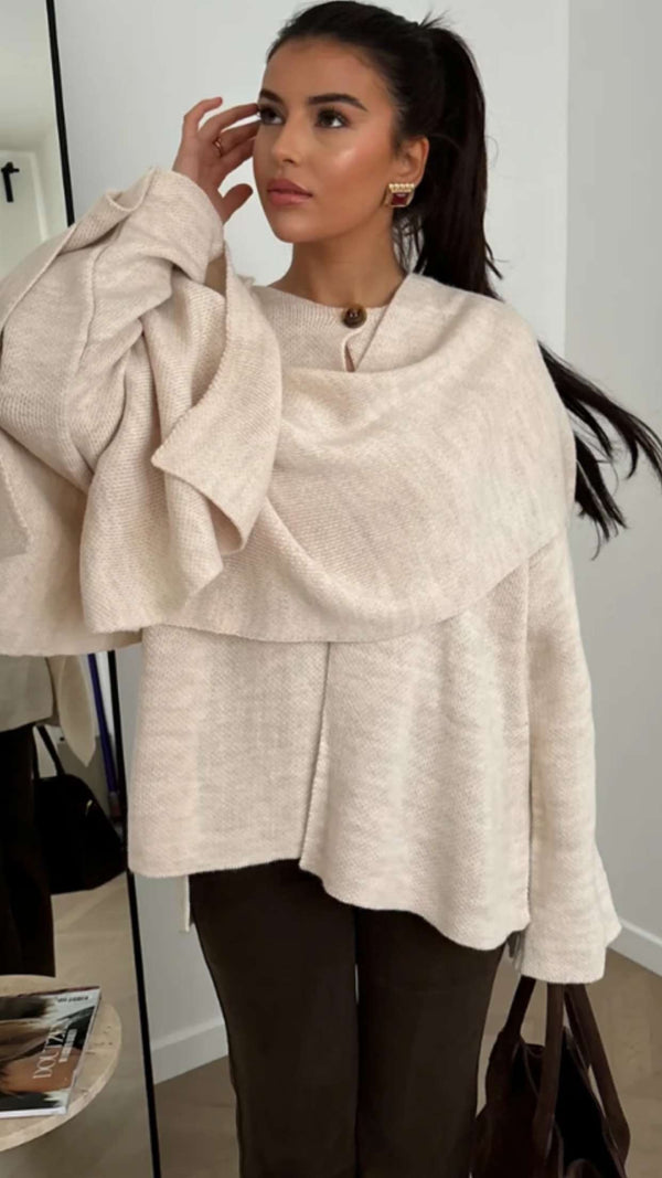 SARA SCARF JACKET BEIGE