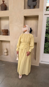 COTTON DRESS YELLOW/GREEN