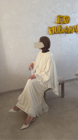 LONG SLEEVED CAPE DRESS ECRU