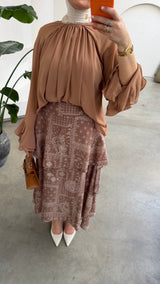 FIONA SKIRT BROWN/BEIGE