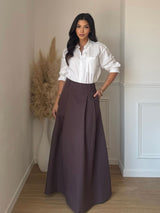 DELINA SKIRT MAHOGANY BROWN