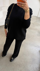 LIVIA KNIT SET- BLACK