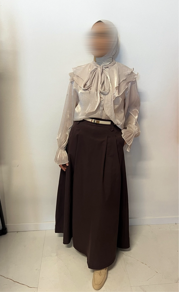 DELINA SKIRT MAHOGANY BROWN