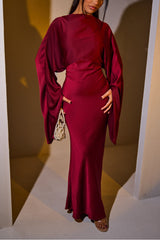 NOUR LONG SLEEVE DRESS RED