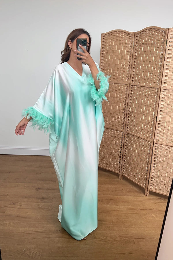 FEATHER ABAYA MINT