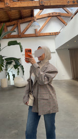BOYFRIEND OVERSIZED BLAZER PINK/BLUE