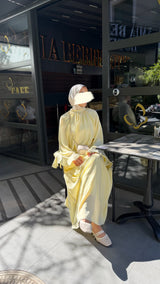 CHECKED DRESS YELLOW