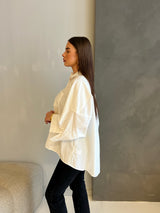 Oversized long blouse white