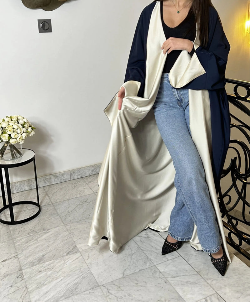 REVERSIBLE ABAYA KHALIJI  MARINA BLUE