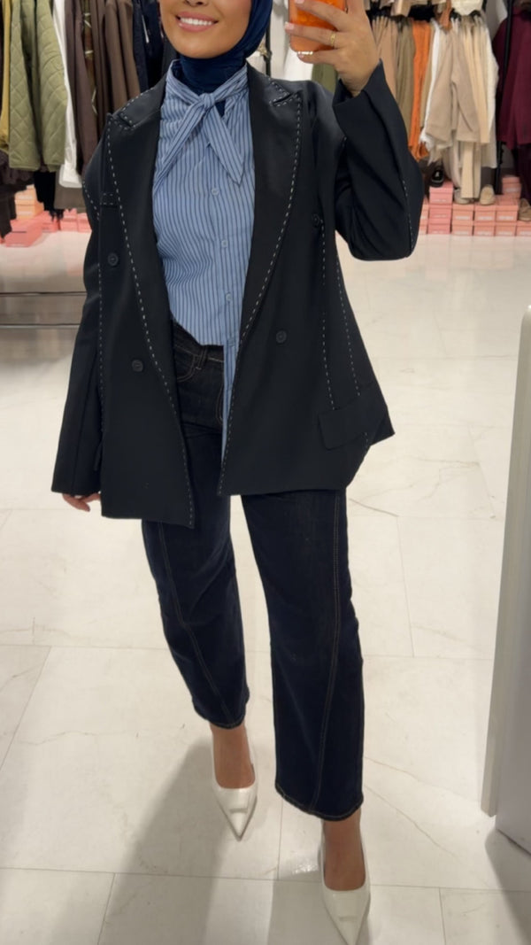 LAJOLY MOM JEANS DARK BLUE