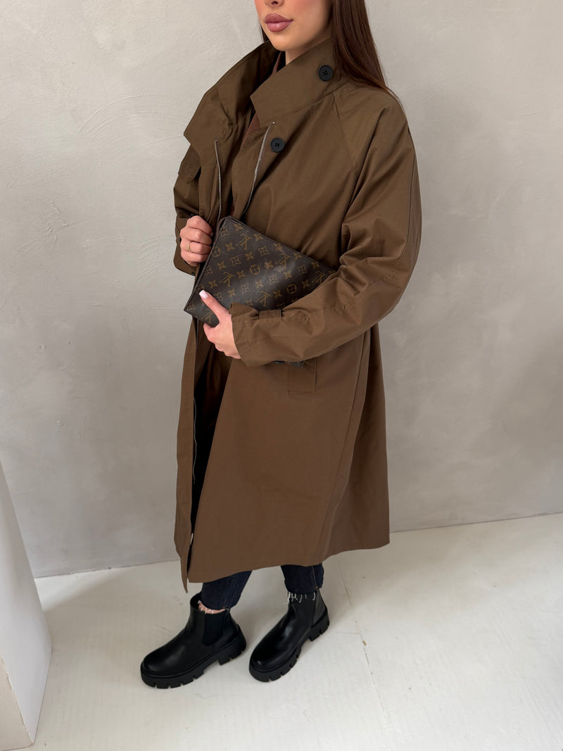 LONG OVERSIZED TRENCHCOAT BROWN