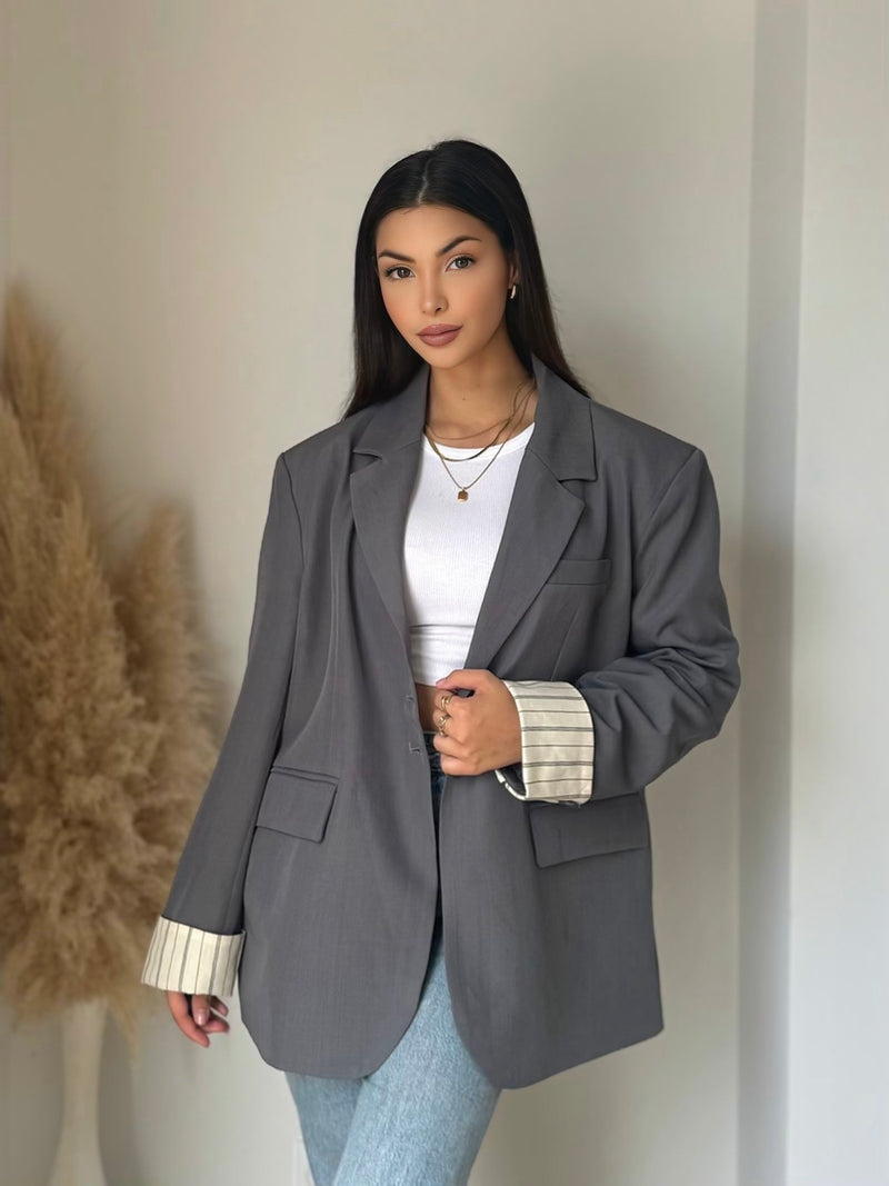 ÉLYA OVERSIZED BLAZER GRAY