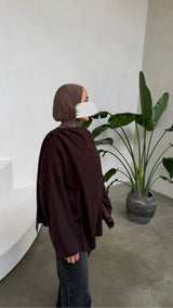 Draped Poncho Sweater choco